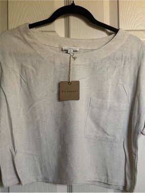 NWT Blu Pepper Beige Linen Crop Top, Various Sizes